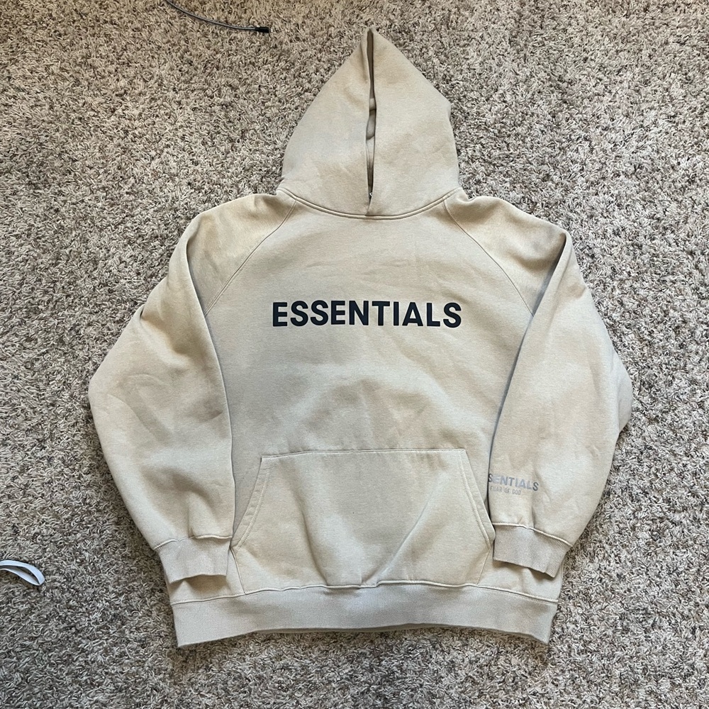 Essentials Beige Hoodie Fear of God